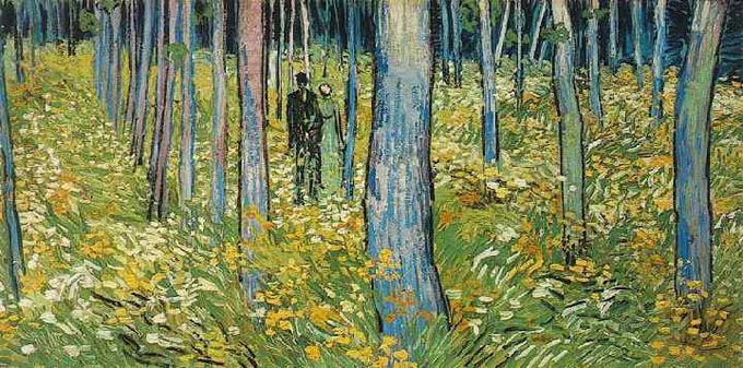 Van Gogh SOttobosco con due figure